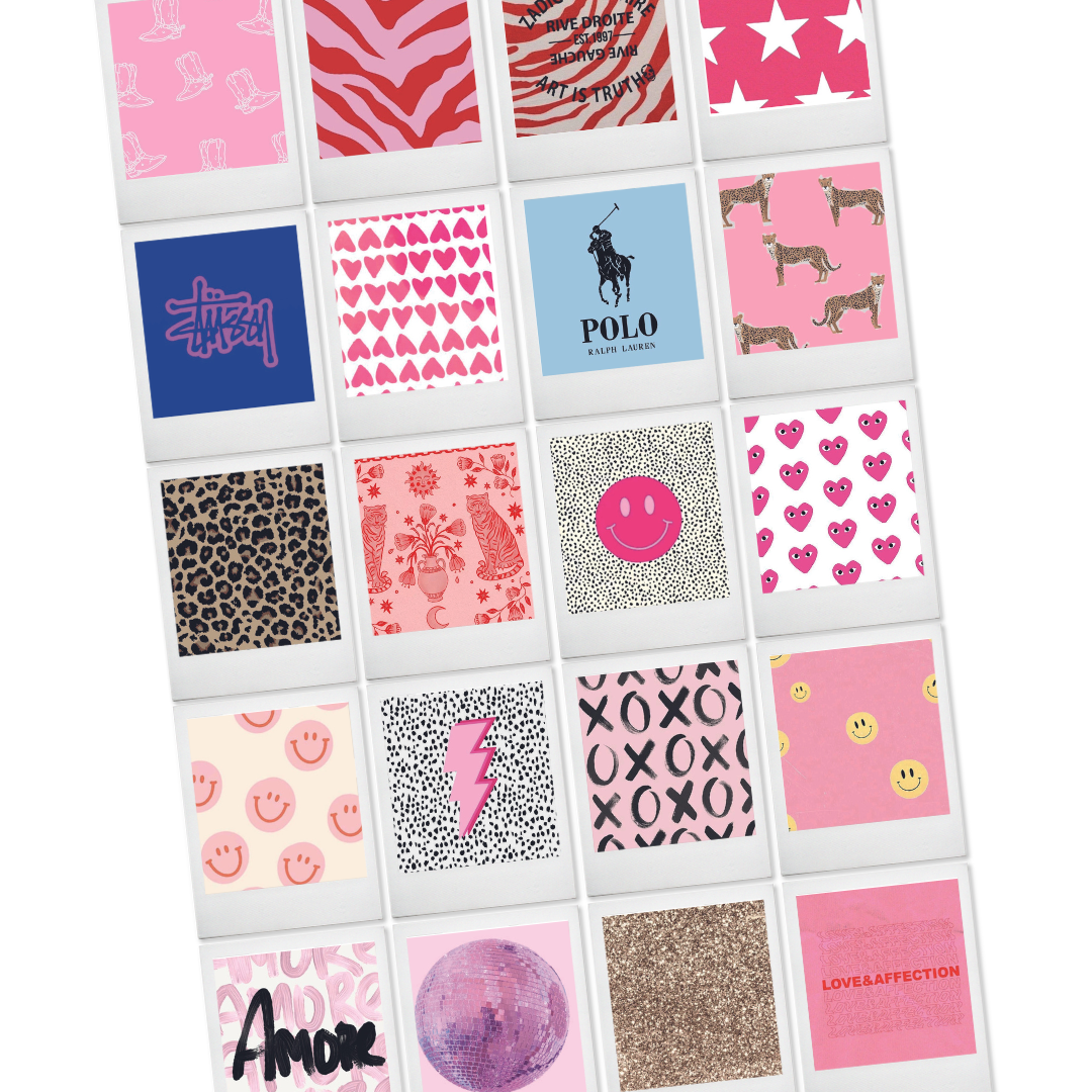 Lot de collages de pinces à cheveux (20 imprimés)