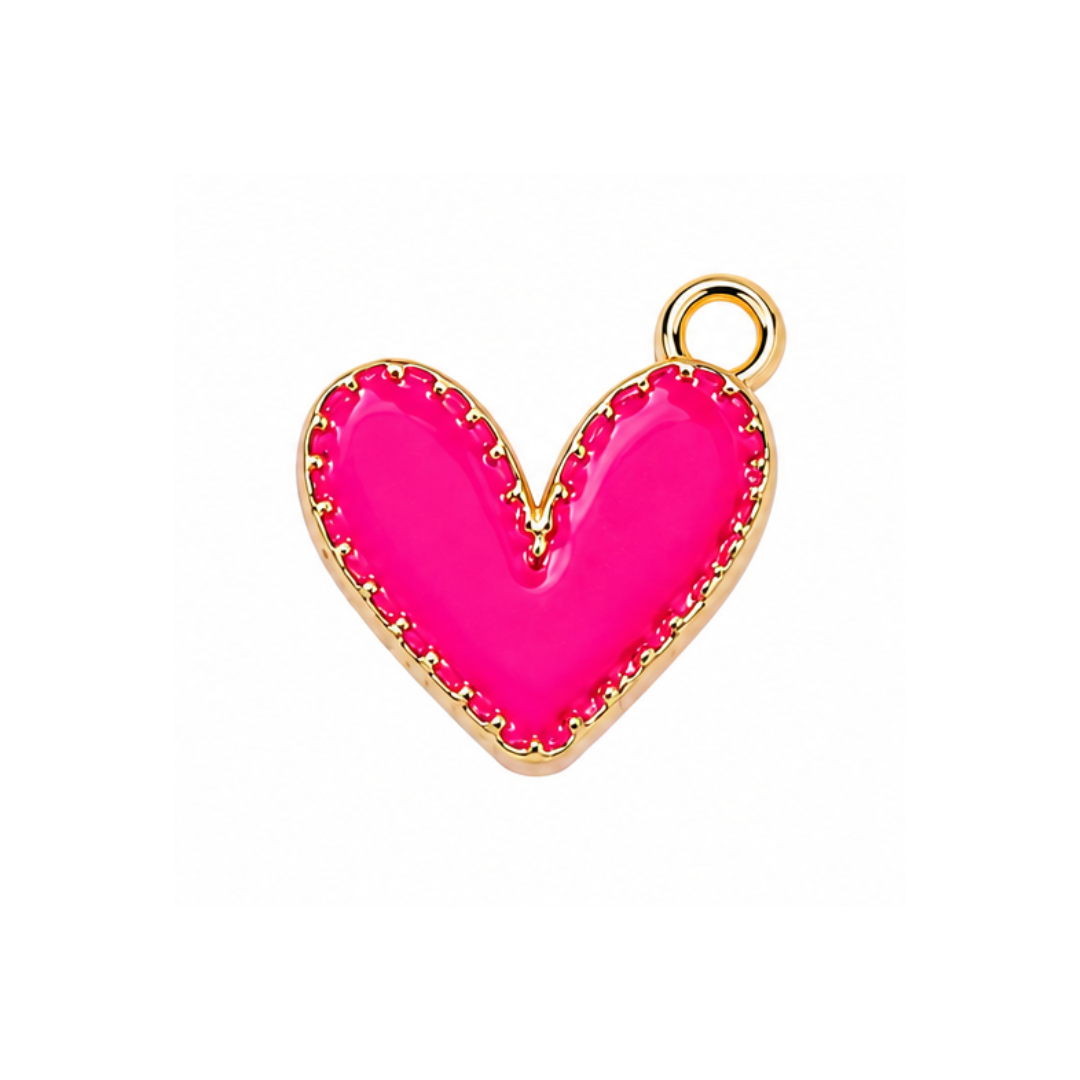 Hot Pink Heart Charm