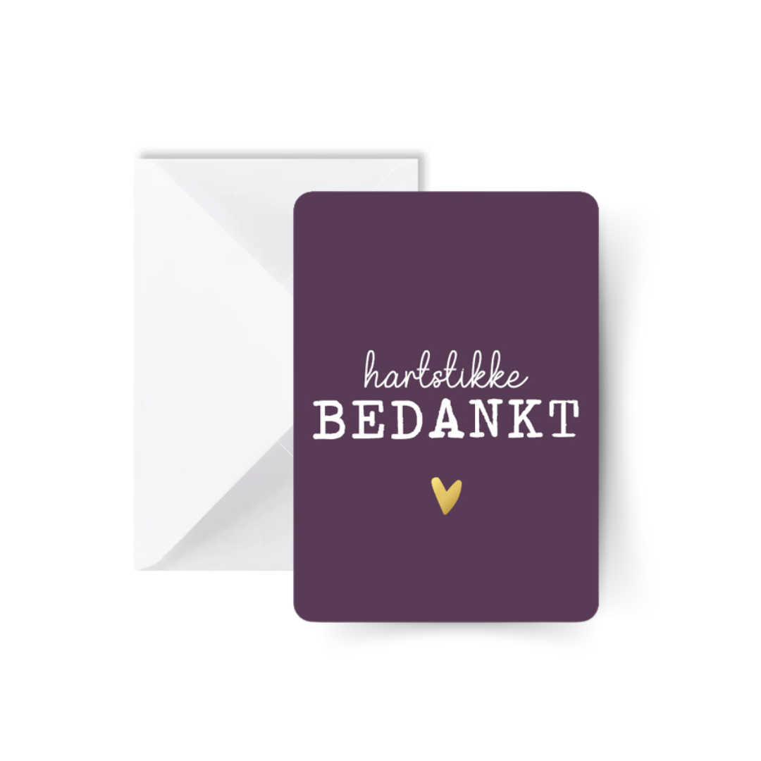 Carte de remerciement avec enveloppe