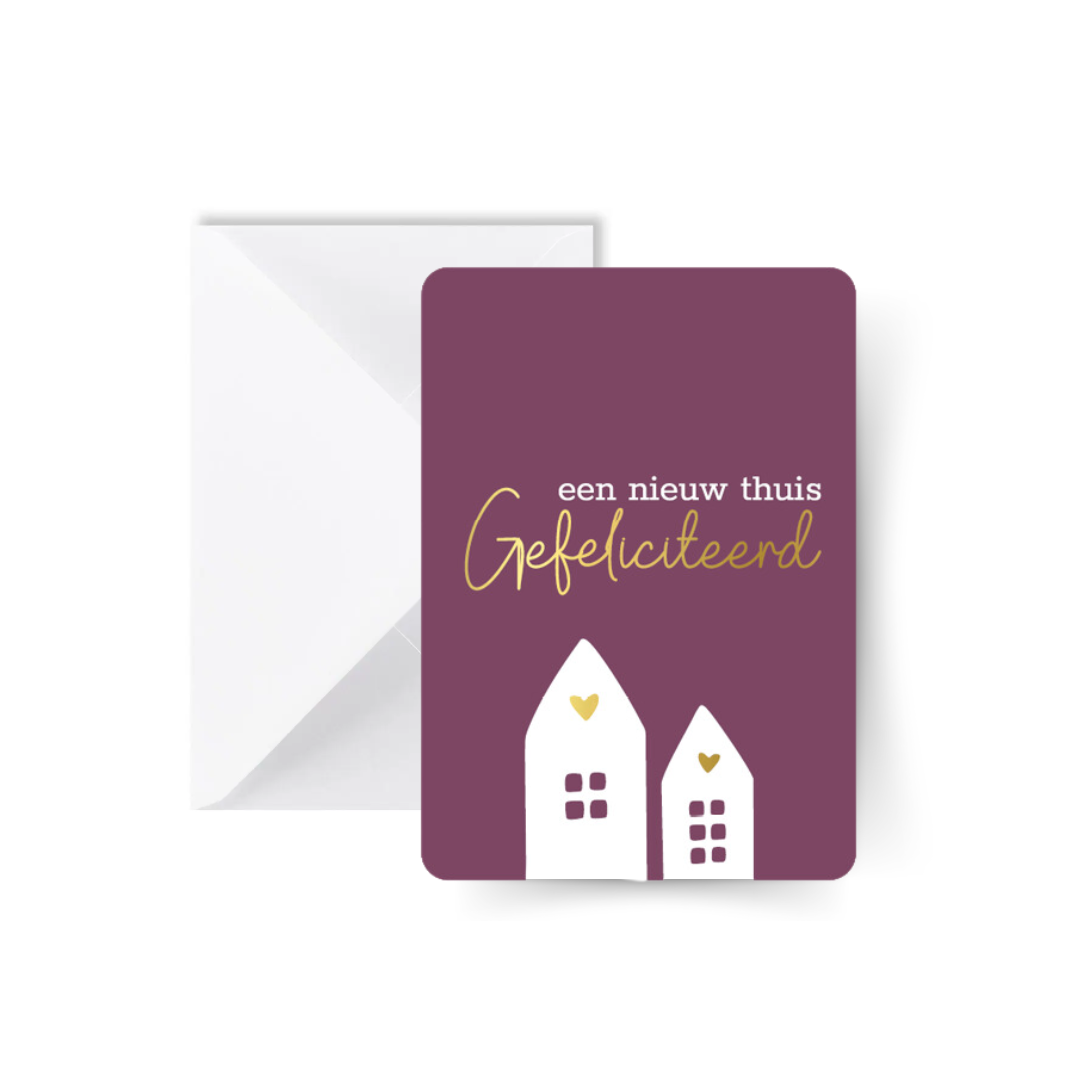 Carte de félicitations pour votre nouvelle maison avec enveloppe