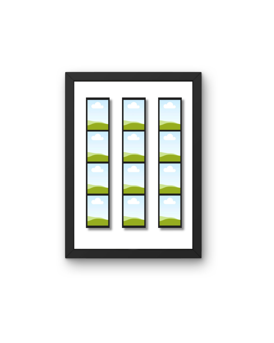 Mini bandes photo personnalisées – cadre noir