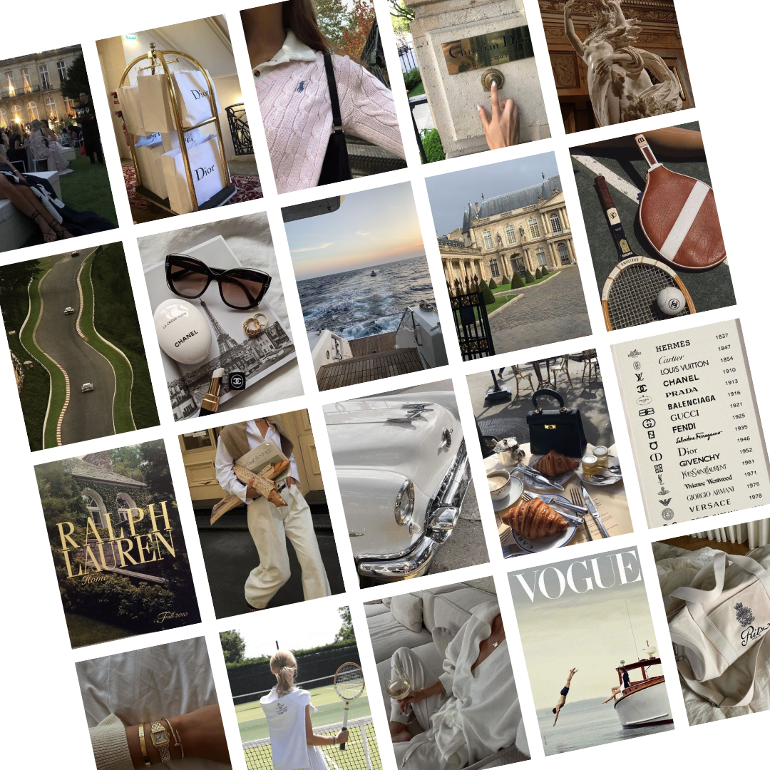 Kit de collage Old Money Girl (20 impressions)