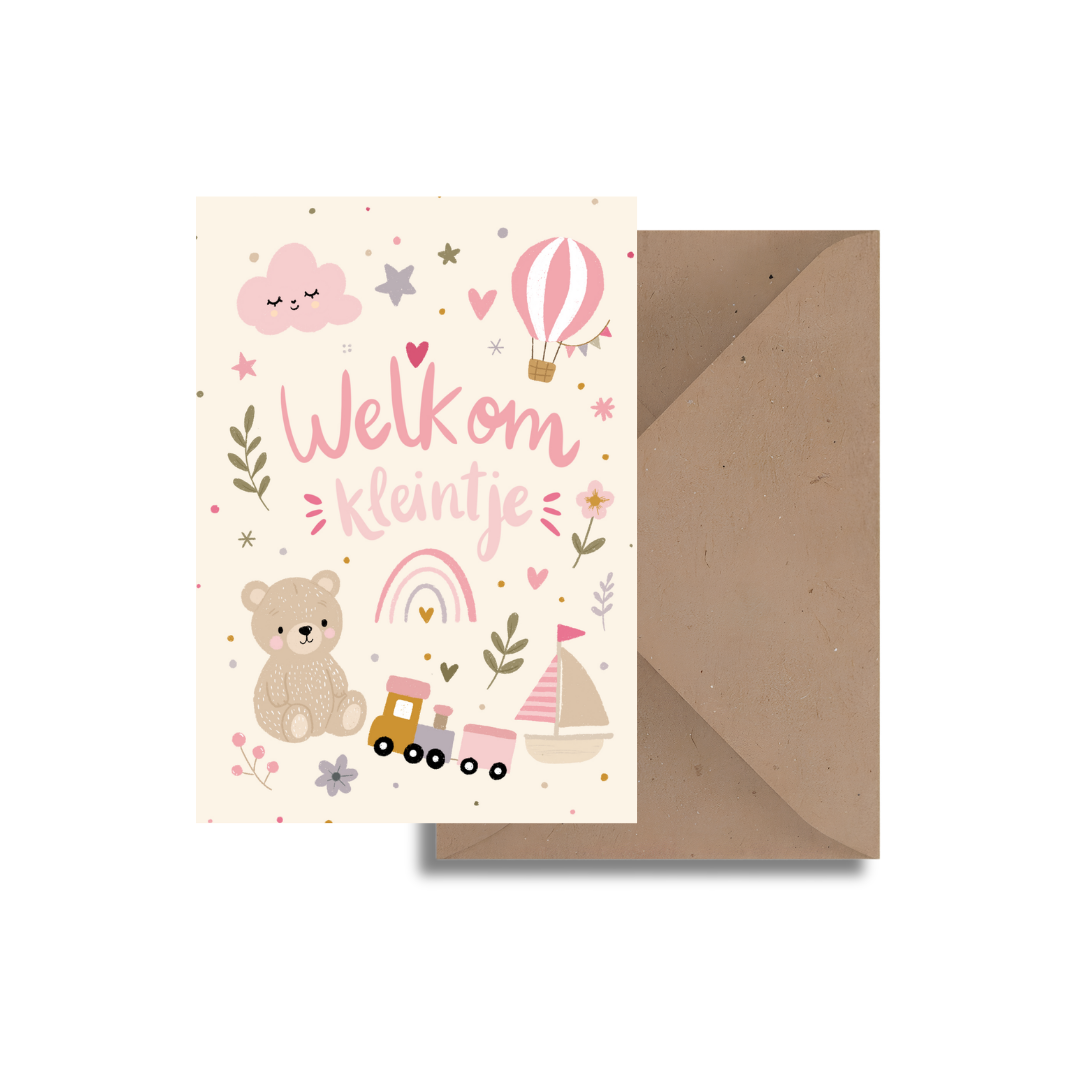 Welkom kleintje - Meisje Kaart