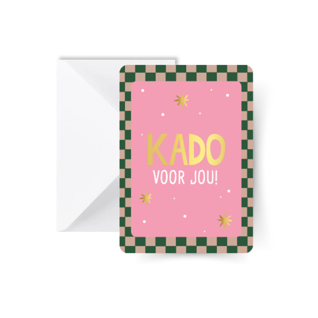 Cadeau pour toi ! Carte verte avec enveloppe