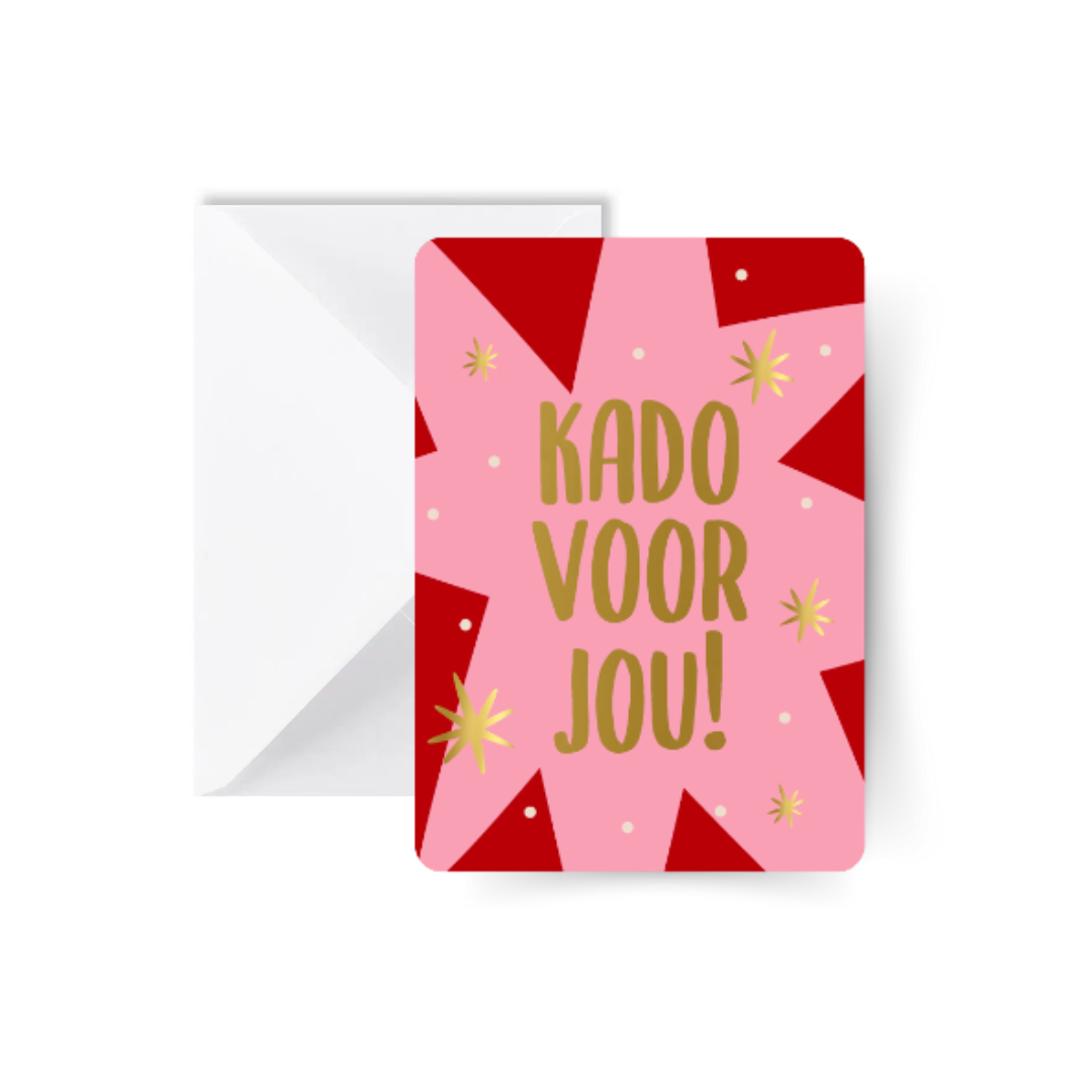 Cadeau pour toi ! Carte Rose avec Enveloppe