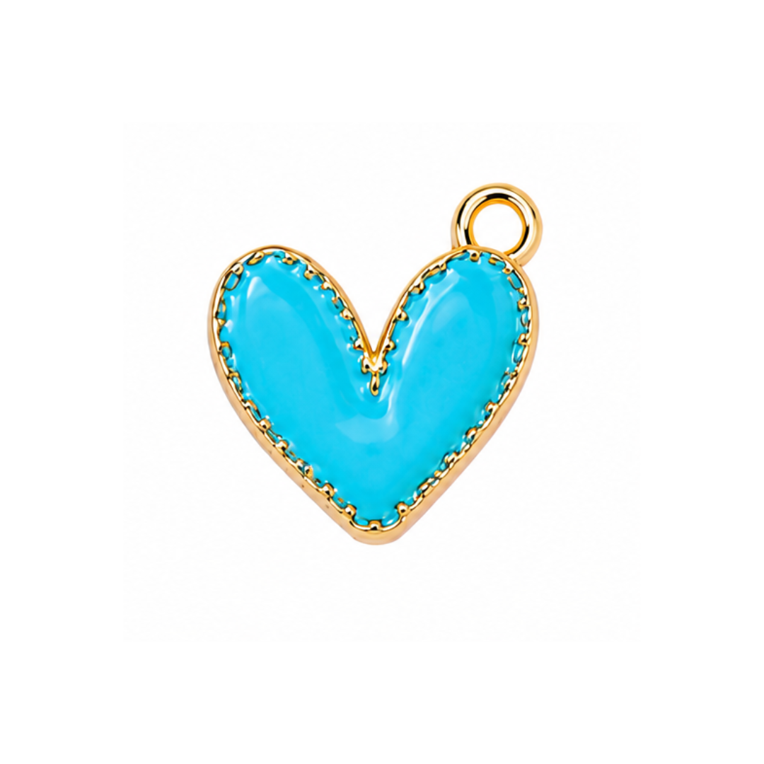 Ocean Blue Heart Charm