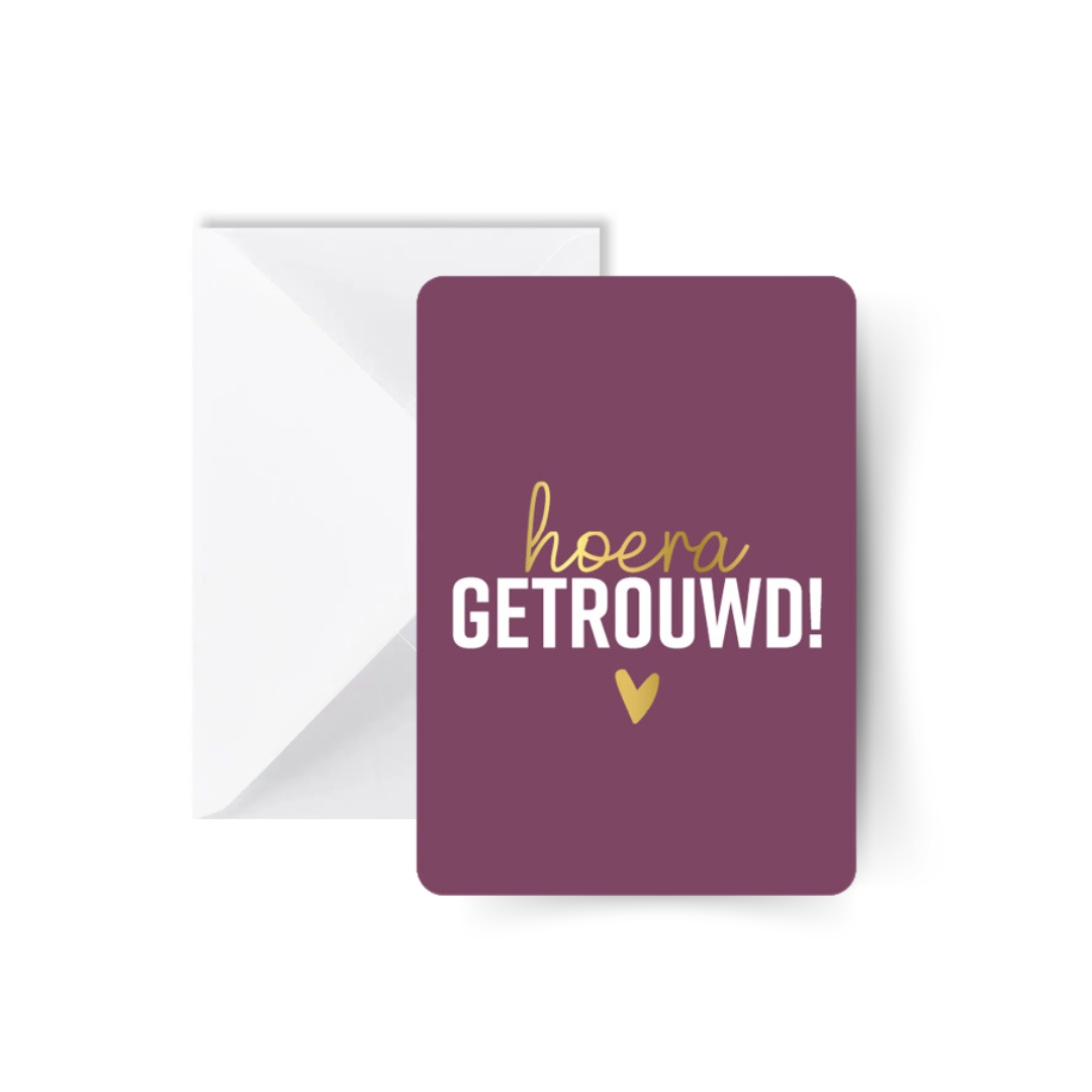 Hourra les mariés ! Carte avec enveloppe