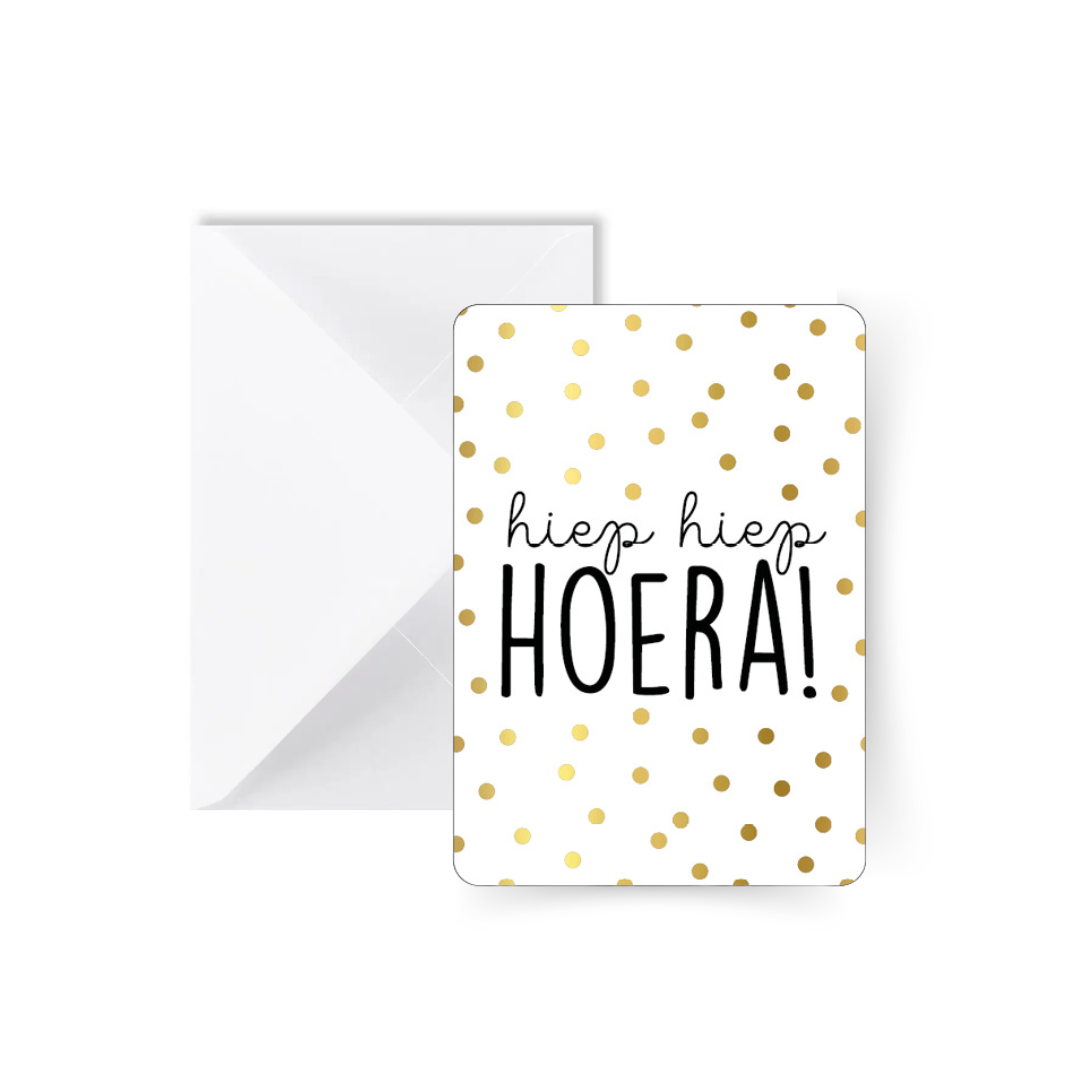 Carte Hiep Hiep Hoera avec enveloppe