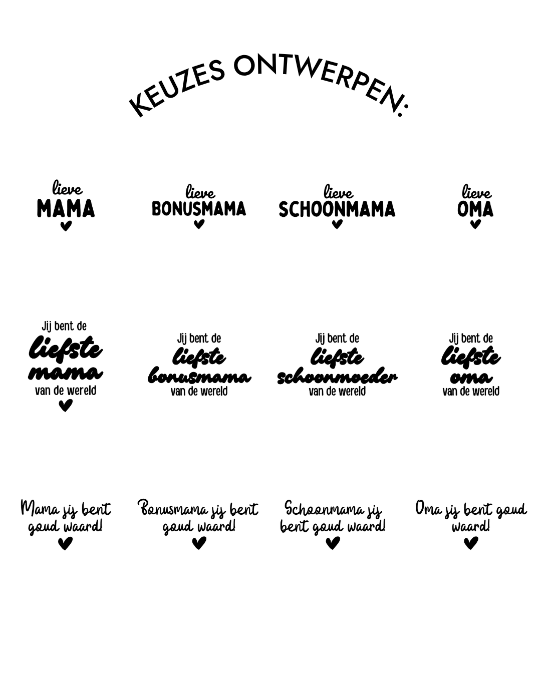 Moederdag Tegeltje met Tekst – voor mama, bonusmama, schoonmoeder & oma